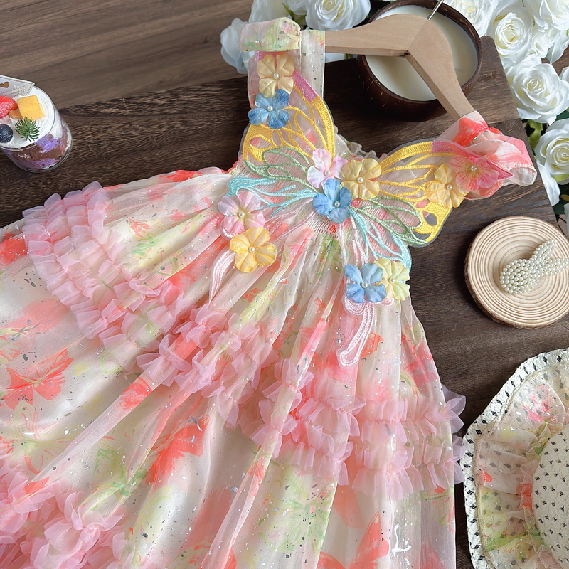 女童连衣裙夏季2025新款夏款公主裙表演服六一演出园服可爱纱裙