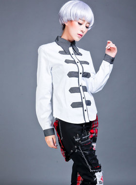 GLP 日系视觉朋克英伦学院风中性长袖衬衣 两色选 71336