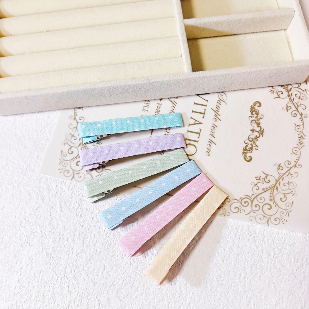 马卡龙波点布艺半包鸭嘴夹手工D发饰