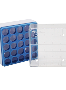 Biosharp BS-CBP20-25 2ml塑料冻存盒PC淡蓝色(PC,透明）25孔/个