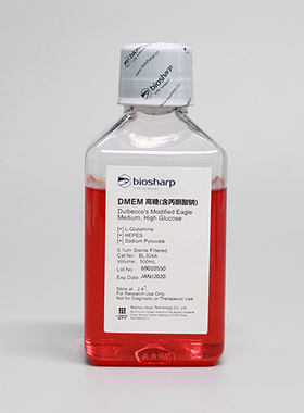 Biosharp  BL304A  DMEM高糖 含酚红，丙酮酸钠，不含HEPES 500ml