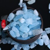 天然海蓝宝碎石消磁石鱼缸装 饰碎石大颗粒水晶碎石摆件花盆装 饰能