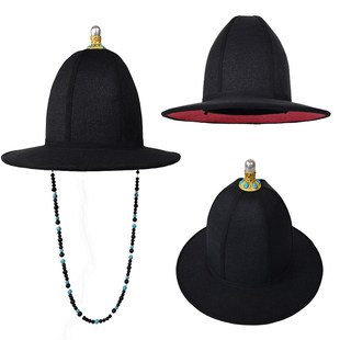 圆领首服汉服帽子明代大帽汉服帽子可搭道袍圆领袍串珠帽珠帽子