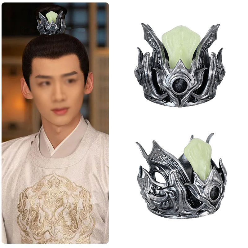 妆造COS头冠发饰束发冠汉服玉发冠男士影视剧百搭金色配饰古风