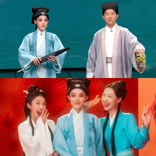 春节小品同款服装古典舞白娘子许仙小青妆造演出服