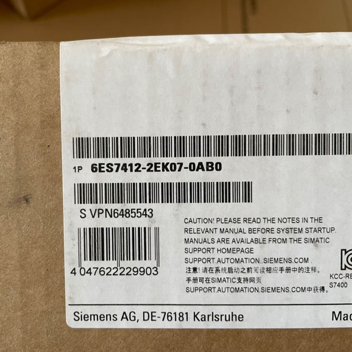 新上架6ES7412-2EK07-0AB0全新原装CPU412-2PN中央处理器