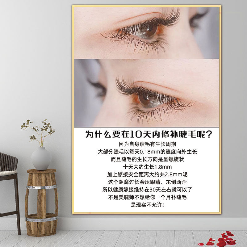 美睫海报嫁接睫毛宣传图睫毛展示板纹绣图片广告画美甲美睫店挂画