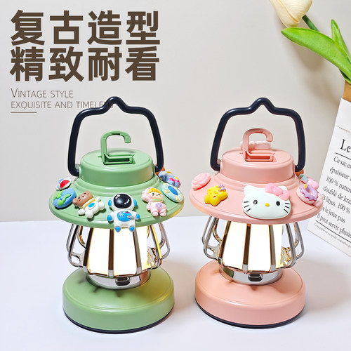 复古露营灯LED三档USB充电挂钩