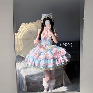 二团候补尾款糖果色甜系Lolita华丽大小姐优雅轻花嫁成人礼公主裙