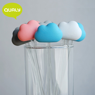 泰国Qualy创意云朵搅拌棒塑料鸡尾酒棒可爱酒具长柄调棒耐热