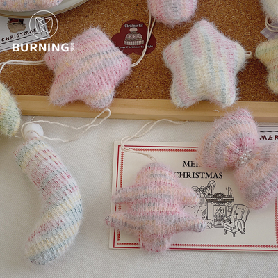 贝影圣诞韩系加棉挂件手套袜子