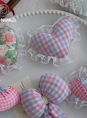 贝影 25年韩系刺绣爱心充棉蝴蝶结diy装饰材料花束配件花艺手工