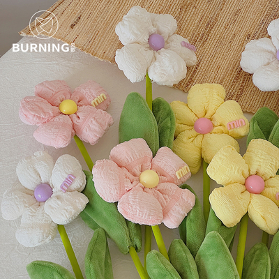 贝影 韩系贴片布艺五瓣仿真花假花装饰道具可扎花束教师节礼物