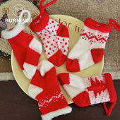 贝影 韩系ins风针织圣诞小配件圣诞树装 饰挂件套组花艺diy资材