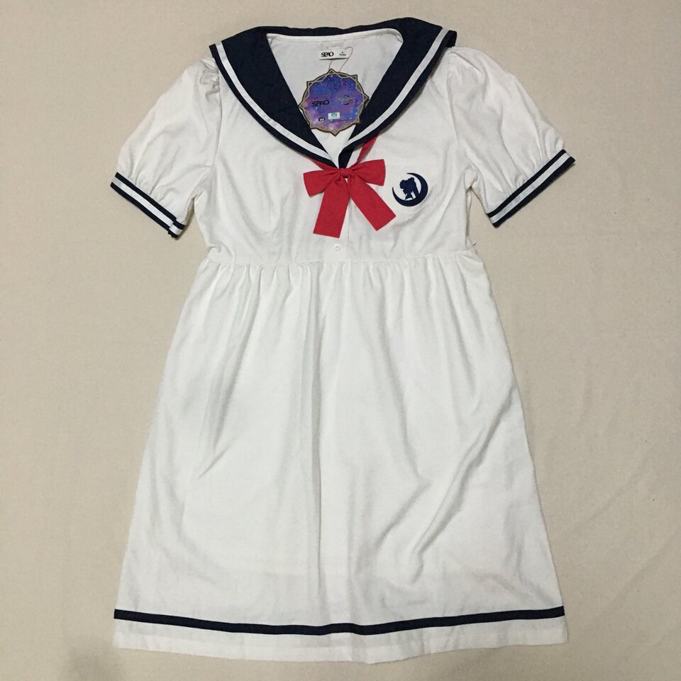 源349 联名款卡通经典海军领绣花短袖连衣裙 甜美可爱cosplay图片