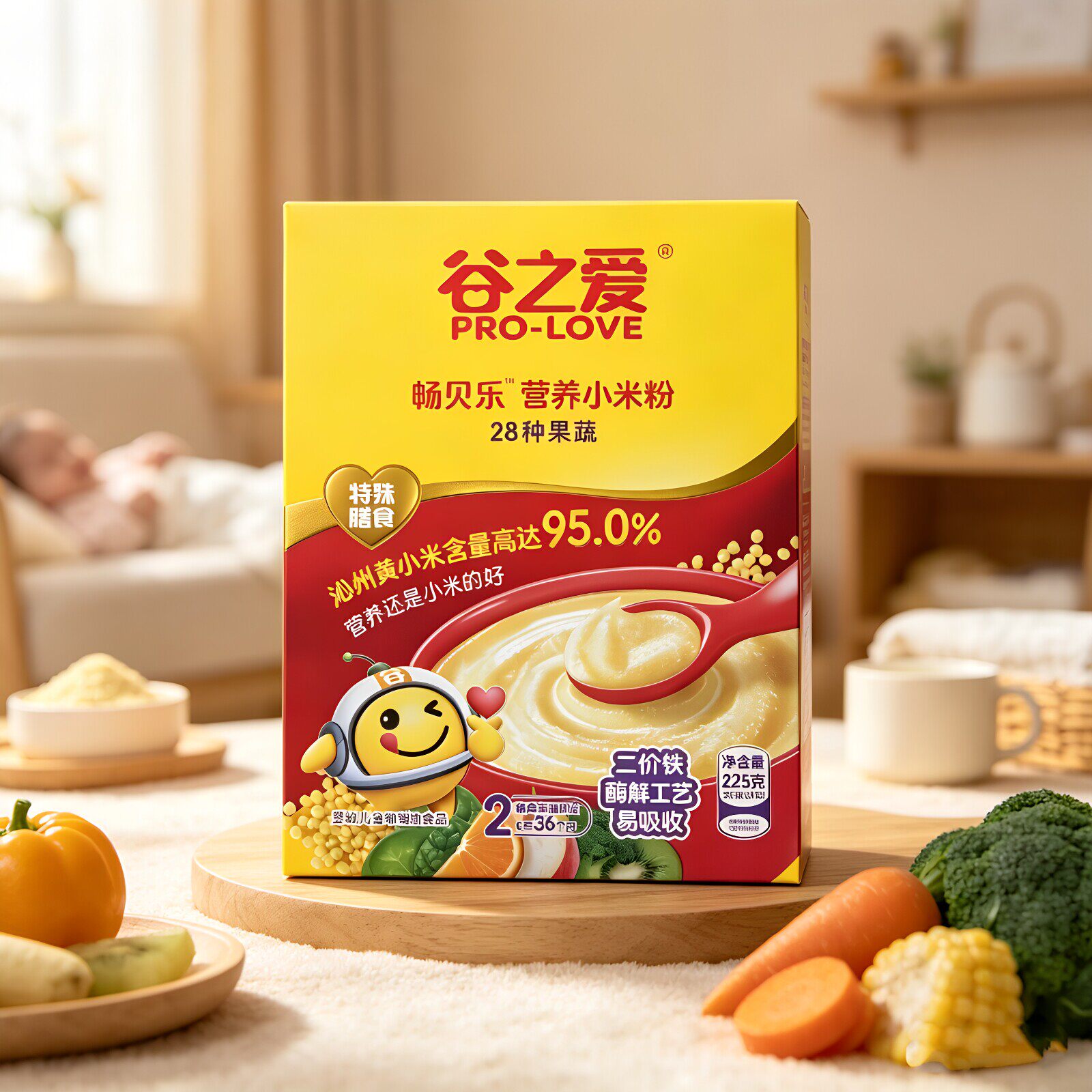 谷之爱畅贝乐有机小米米粉宝宝辅食婴儿营养钙铁锌米糊外出即食