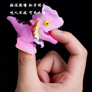 夜光小恐龙咬手指迷你霸王龙暴龙侏罗纪儿童仿真小孩儿玩具
