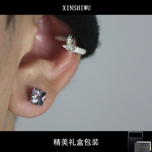 F136钛合金防过敏炫闪黑粉耳钻