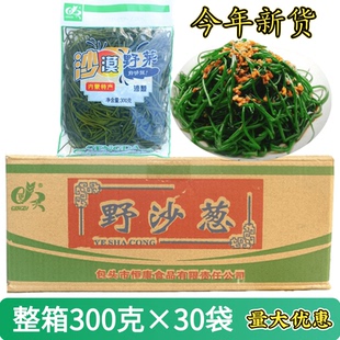 西北内蒙古特产沙漠野菜新鲜沙葱整箱300克 可凉拌炒等 30袋装