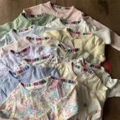 偏瘦 美单 新生儿有机棉包脚磁扣连体衣