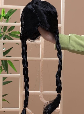 男女反串角色演出年会搞笑假发复古双辫麻花辫傻妞假发大辫子年代