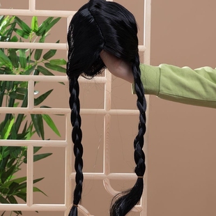 男女反串角色演出年会搞笑假发复古双辫麻花辫傻妞假发大辫子年代