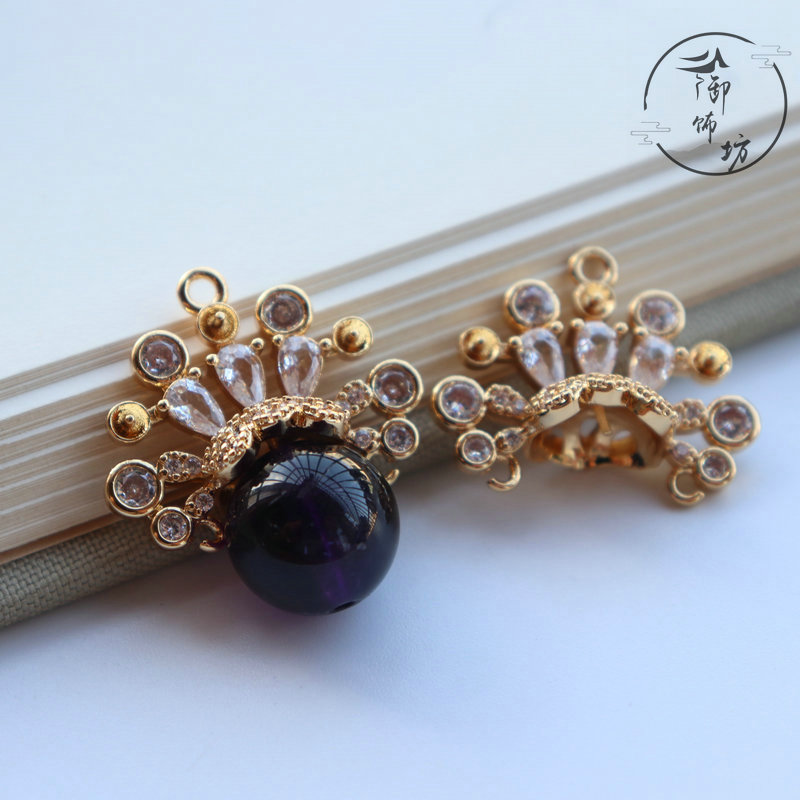 国潮刀马旦川剧脸谱锆石吊坠巴洛克珍珠小阿飘配件diy14k饰品材料