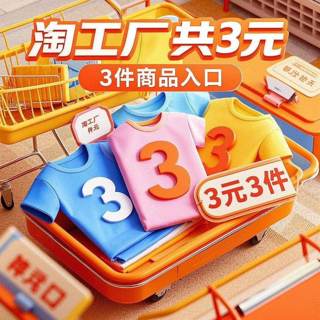 入口教程】淘工3元3饮品抽【一元一纸厂件三件包邮三元件三件商品
