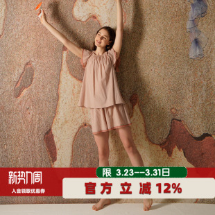 短裤 纯棉甜美套头荷叶边短袖 家居服套 新款 朵朵可可睡衣女2026夏季