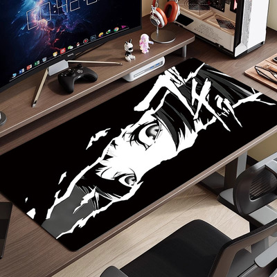 锁边垫暗黑风专用动漫电竞桌垫键盘游戏大型鼠标垫罗技类毯