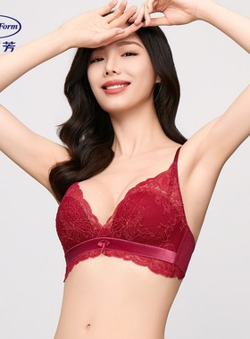 安莉芳蕾丝性感内衣女半杯AB中厚C薄款无钢圈小胸聚拢文胸EBW0849