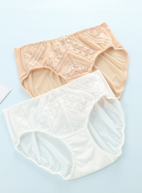 安莉芳EB00356/EB00357配套内裤冰丝蕾丝纯棉中腰三角裤女E200357