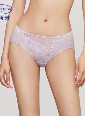 安莉芳EB00722配套内裤蕾丝拼接丝滑包臀抑菌中腰三角裤女E200722