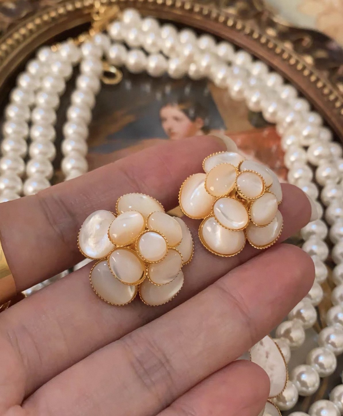 【贝母山茶】山茶花复古气质耳环小众设计级轻奢饰品女耳饰鹭青一,饰品/流行首饰/时尚饰品新,耳环,淘宝优惠券,粉丝福利购,淘宝优惠卷