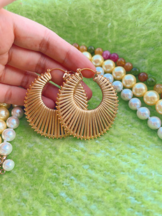 法式复古耳环百搭简约时尚优雅精致通勤鹭青一同款高级感耳饰