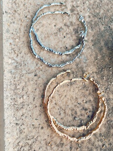 法式复古鹭青一同款超大耳圈百搭大气时尚气质简约耳环饰品女韩款