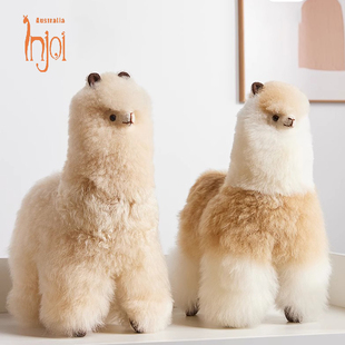 injoi30cm秘鲁真羊驼毛玩偶手工毛绒玩具公仔闺蜜儿童生日礼物