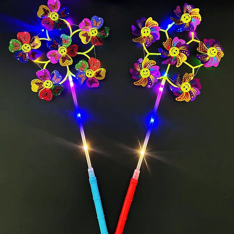 儿童玩具新款发光亮片笑脸印花风车礼品夜市景区网红摆地摊小商品,玩具/童车/益智/积木/模型,风车,淘宝优惠券,粉丝福利购,淘宝优惠卷