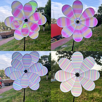 新款大号马卡龙色彩色风车批发