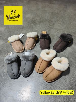 yellow earth新款加厚羊皮毛一体家居拖鞋男女同款保暖一脚蹬偏小