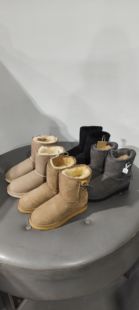 孤品特价 earth羊皮毛一体女士中低筒雪地靴套筒平底棉 捡漏yellow