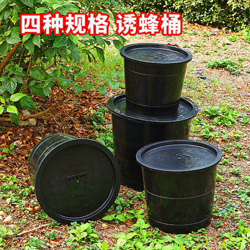 花开蜂来！圆形诱蜂桶捕捉土蜜蜂箱养蜂中蜂意蜂野外招引蜂磨砂