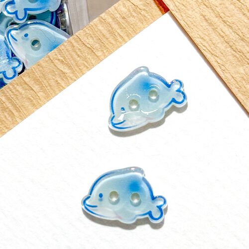 小蓝鲨鱼可爱卡通海洋系列纽扣diy手工缝纫服装饰品配件辅料扣子