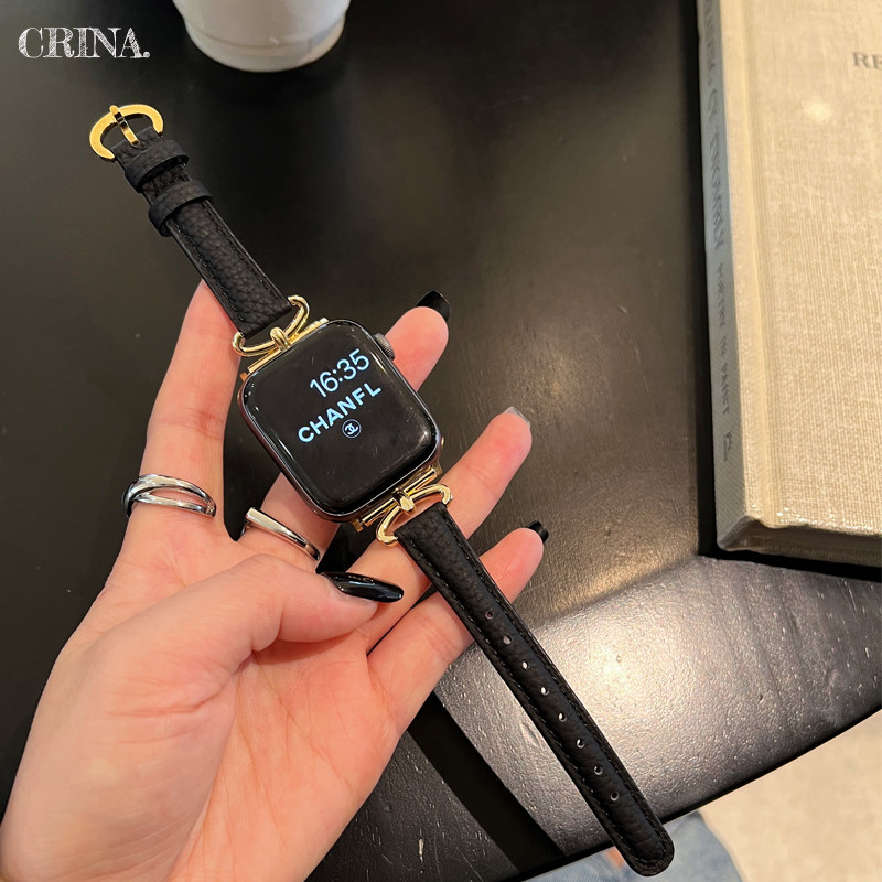 适用Applewatch11半环扣真皮表带