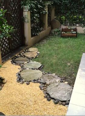 黄色石子水洗水磨填缝隙花盆槽铺面室内装饰鹅卵石雨花石彩色庭院