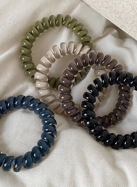 新款黑色电话线发圈发饰耐用简约扎头绳女时尚发绳皮筋电线圈头饰