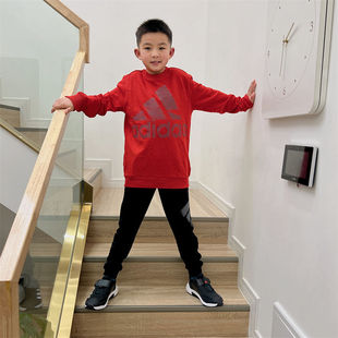 阿迪达斯儿童圆领卫衣运动休闲舒适透气套头衫 Adidas HF1825