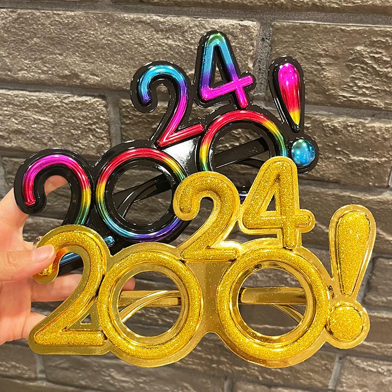 圣诞节眼镜2024年新年快乐眼镜
