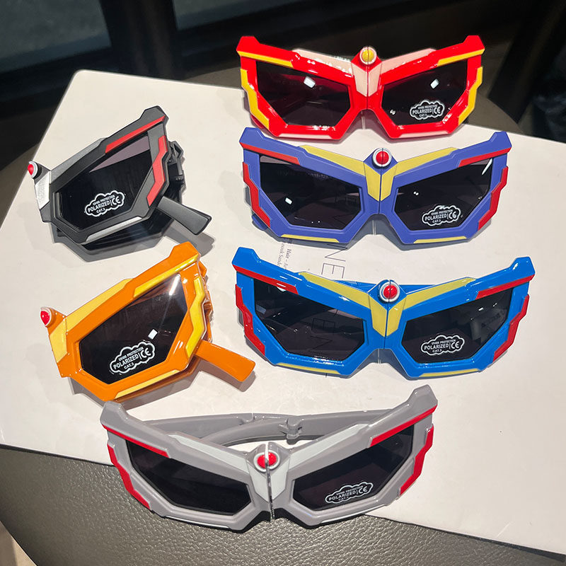 男童卡通机甲墨镜儿童偏光可折叠软框太阳镜小孩防紫餐线遮阳镜潮