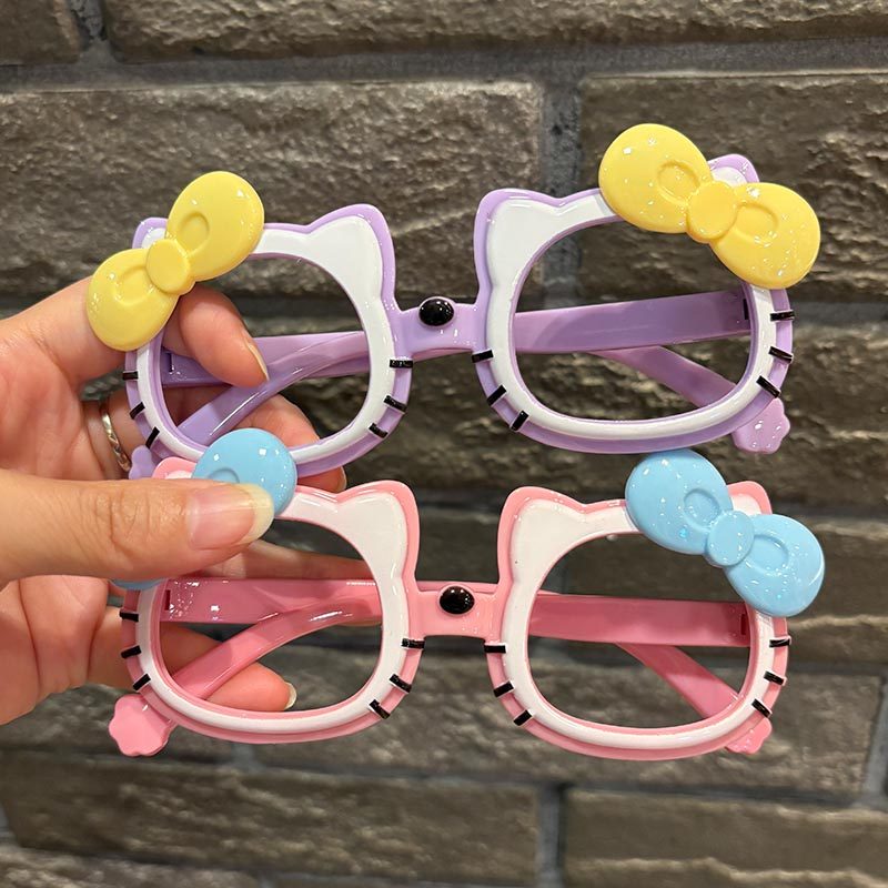 儿童眼镜框女童可爱猫咪造型眼镜架女宝宝卡通拍照装饰无镜片眼镜